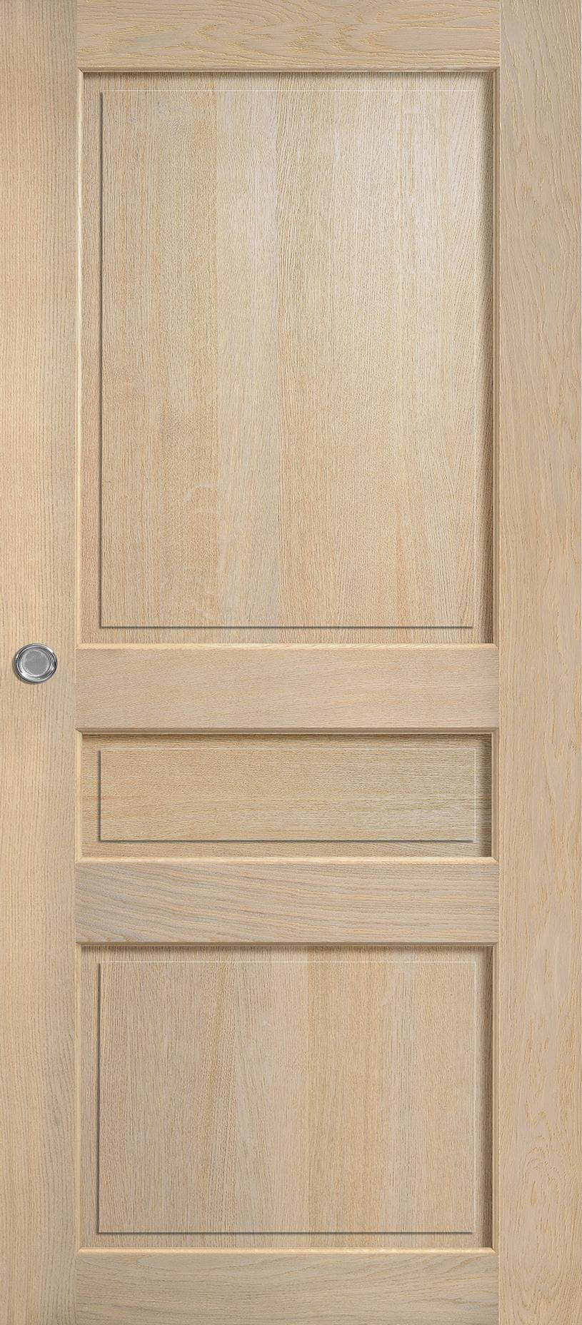 Porte Intérieure Bois Coulissante - Quercy - Chêne sélectionné blanchi brossé