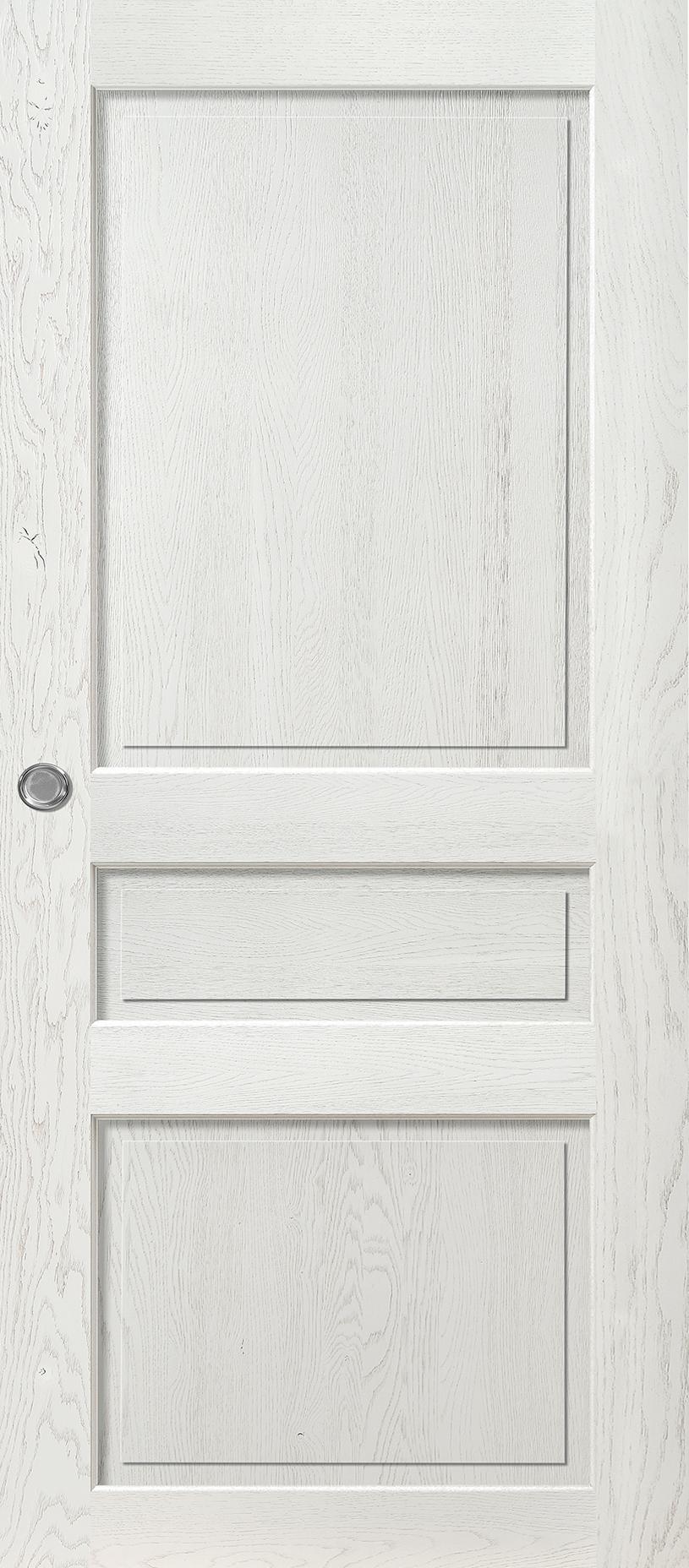 Porte Intérieure Bois Coulissante - Quercy - Chêne sélectionné blanc satin brossé