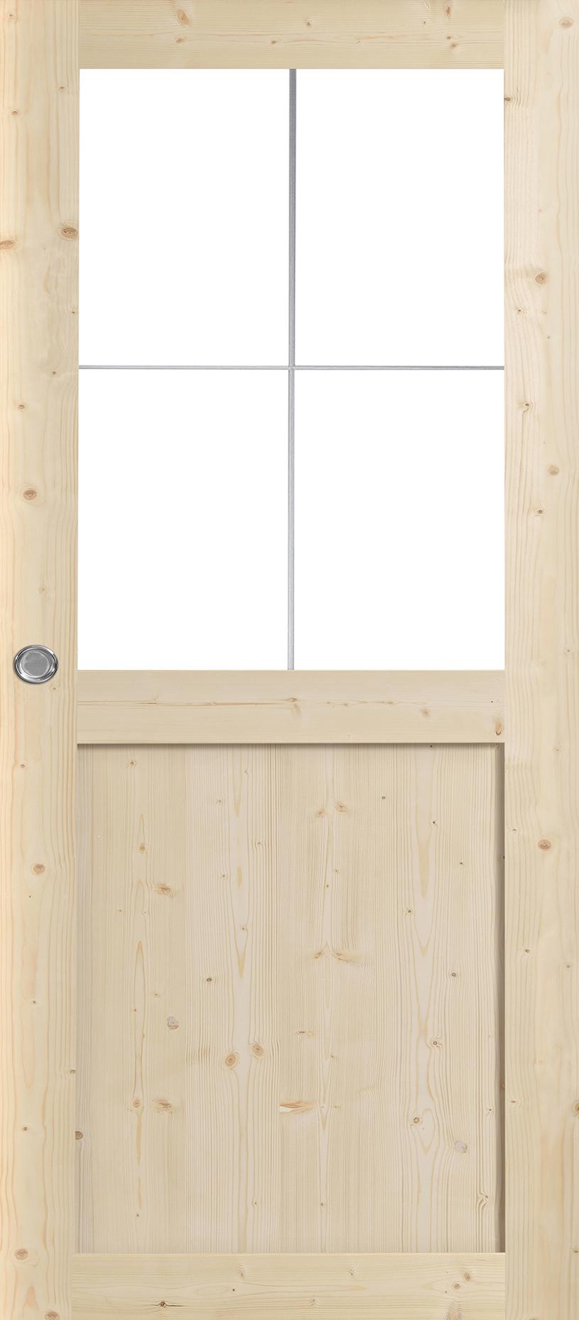 Porte Intérieure Bois Coulissante - Vitrage - Tamise - Épicéa brut