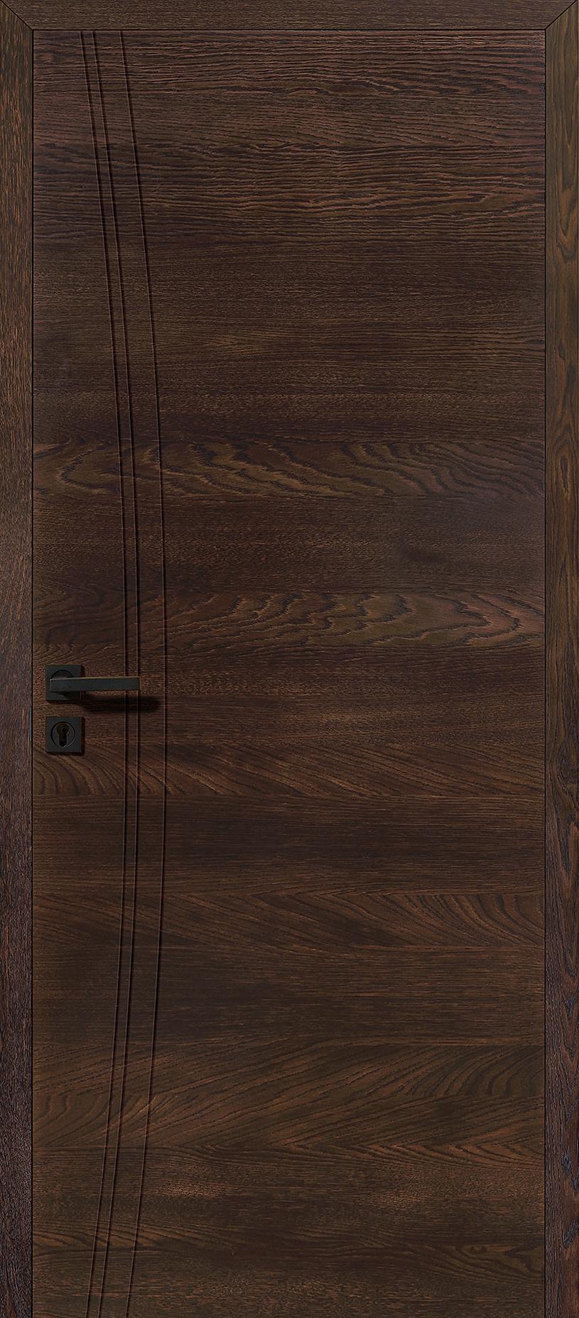 Porte battante Roziere Aube Design - chêne sélectionné - brun mat brossé
