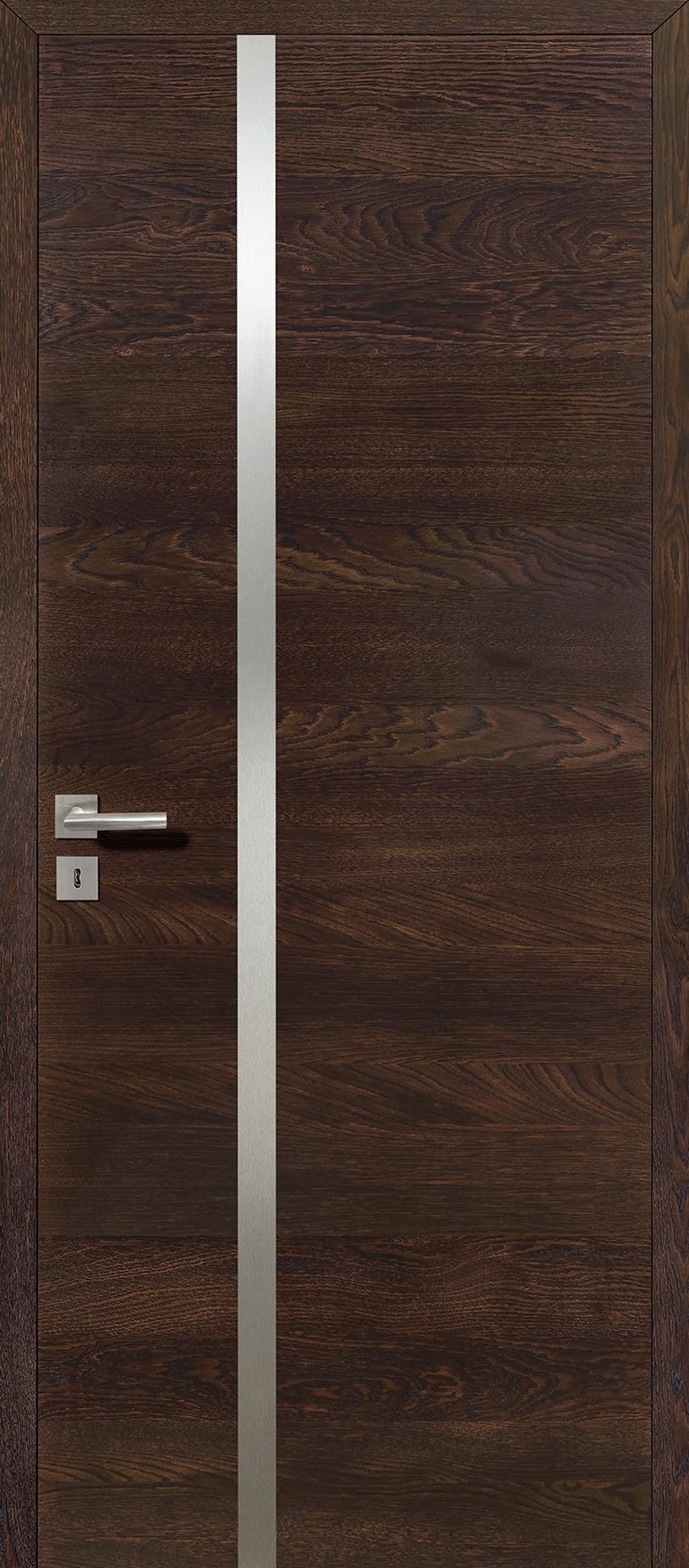Porte Intérieur - Signature Inox - Chêne sélectionné de caractère - brun mat brossé