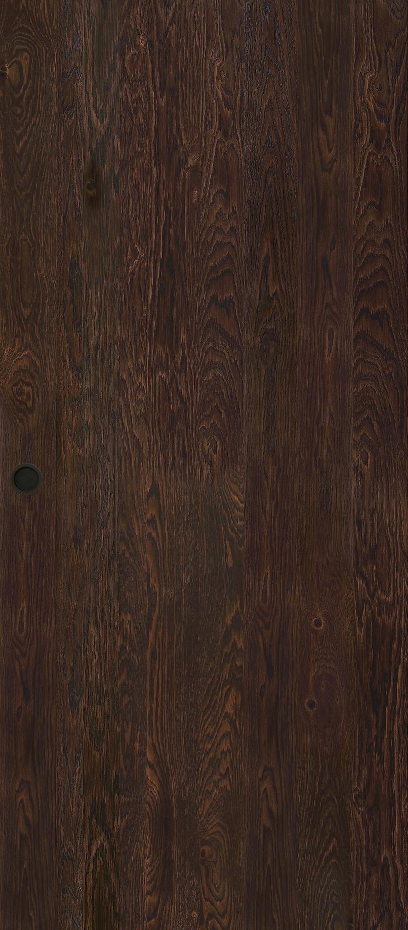 Porte Intérieur Bois - Epure verticale chêne rustique - brun mat brossé