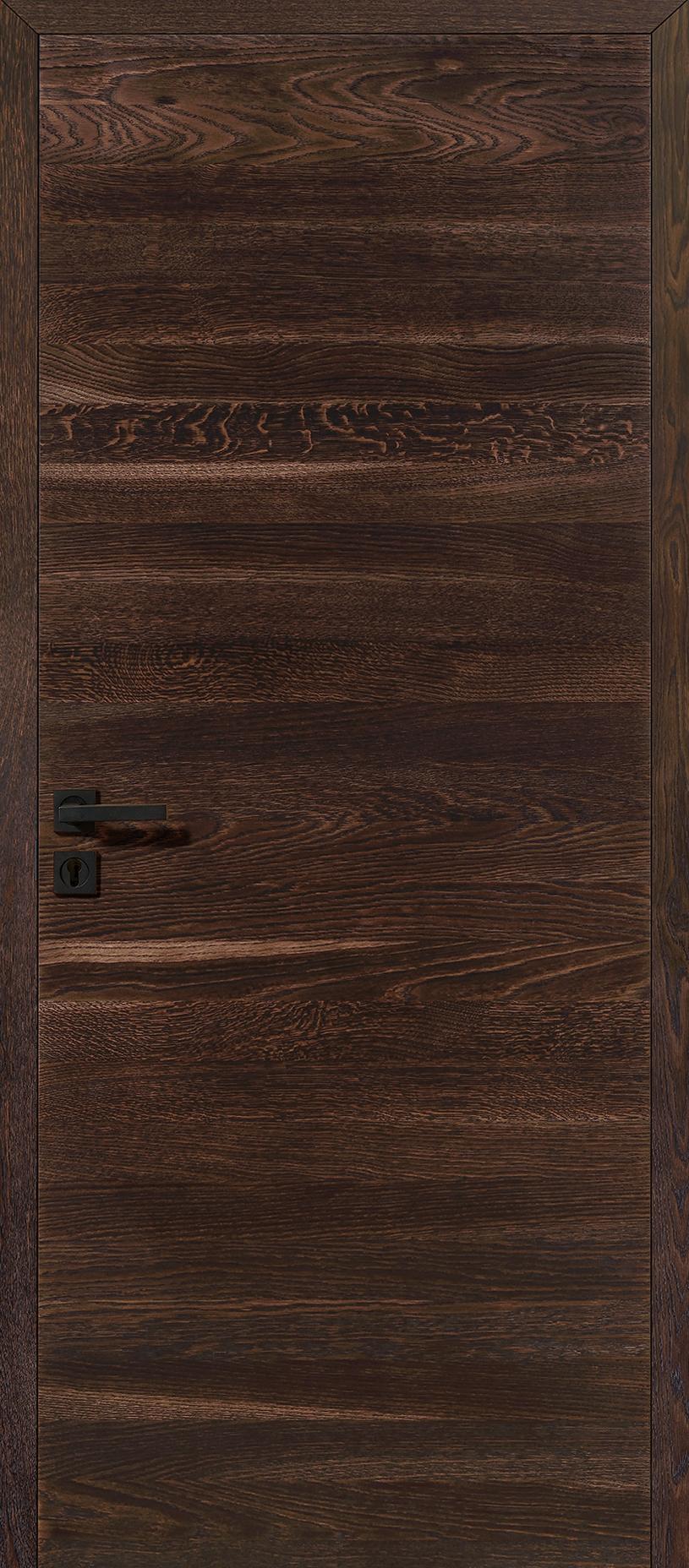Porte Intérieur Bois - Épure Chêne dosse - Chêne brun mat brossé