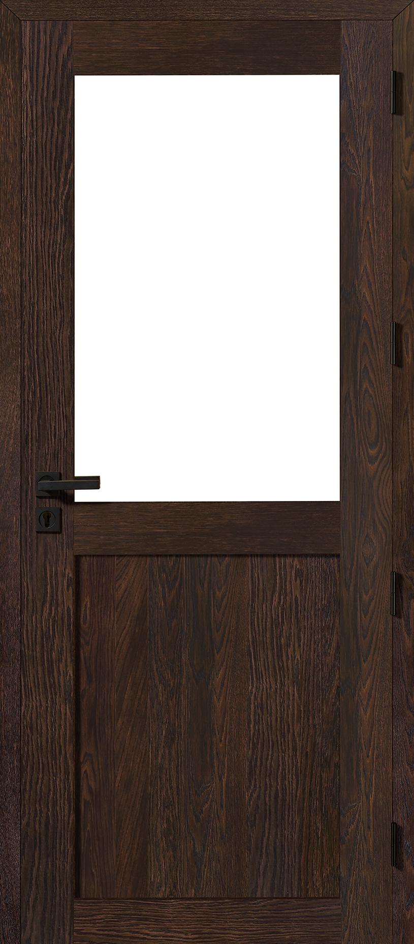 Porte Intérieure Bois Vitrée - Factory Chêne sélectionné brun mat