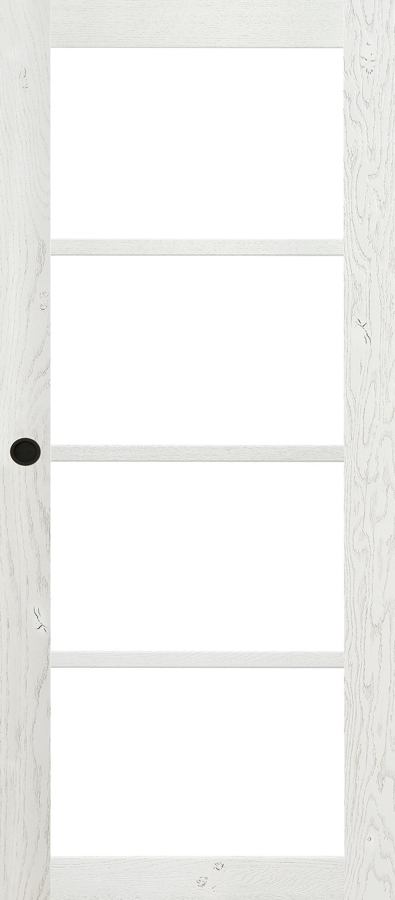 Porte Intérieure Bois Vitrée - Comète - Coulissante - Chêne rustique - blanc satin