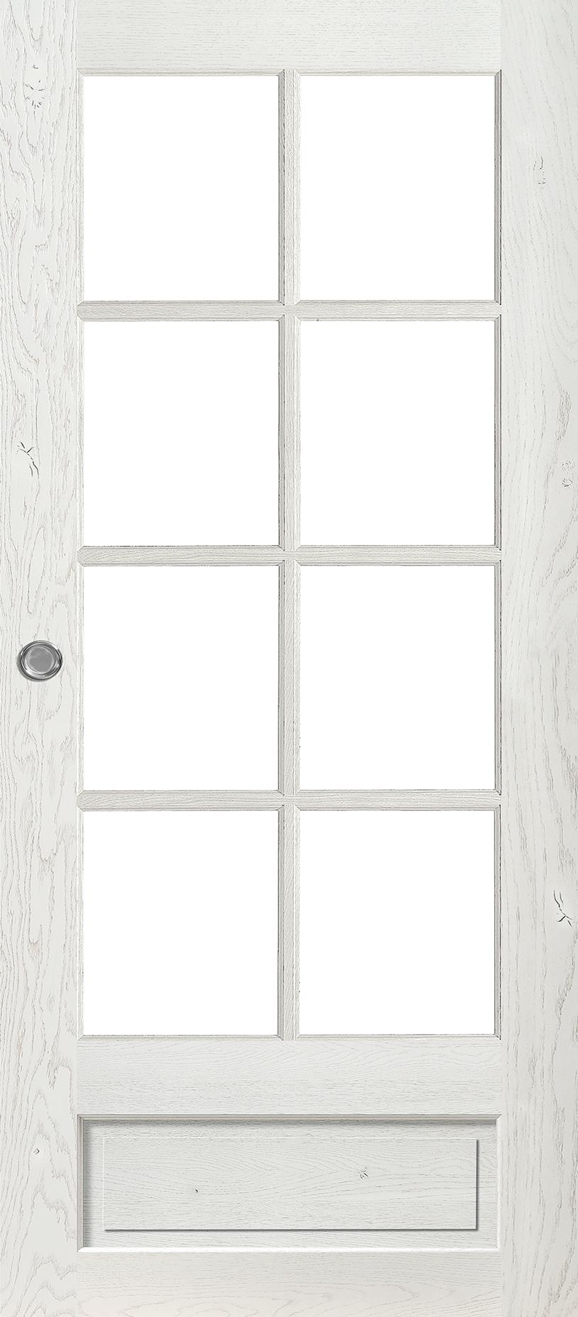 Porte coulissante Rozière Vosges - Chêne rustique - Blanc satin