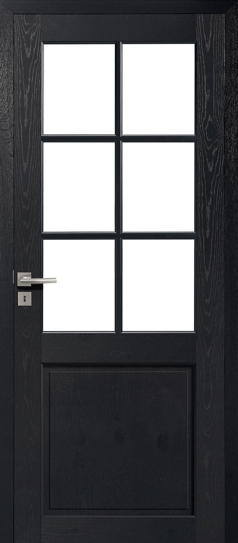 Porte Intérieure Bois Vitrée - Alsace - Chêne rustique anthracite sombre