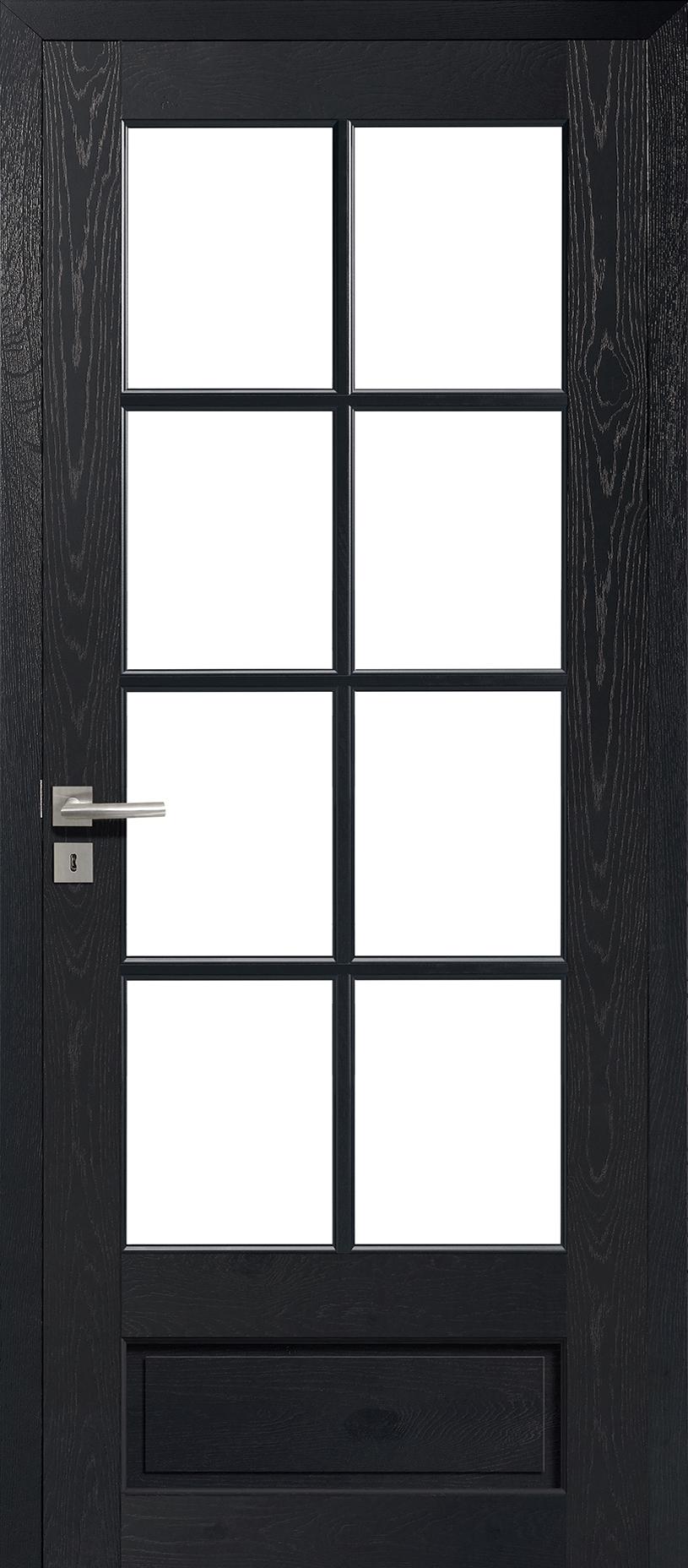 Porte Intérieure Bois Vitrée - Vosges - Chêne rustique anthracite sombre