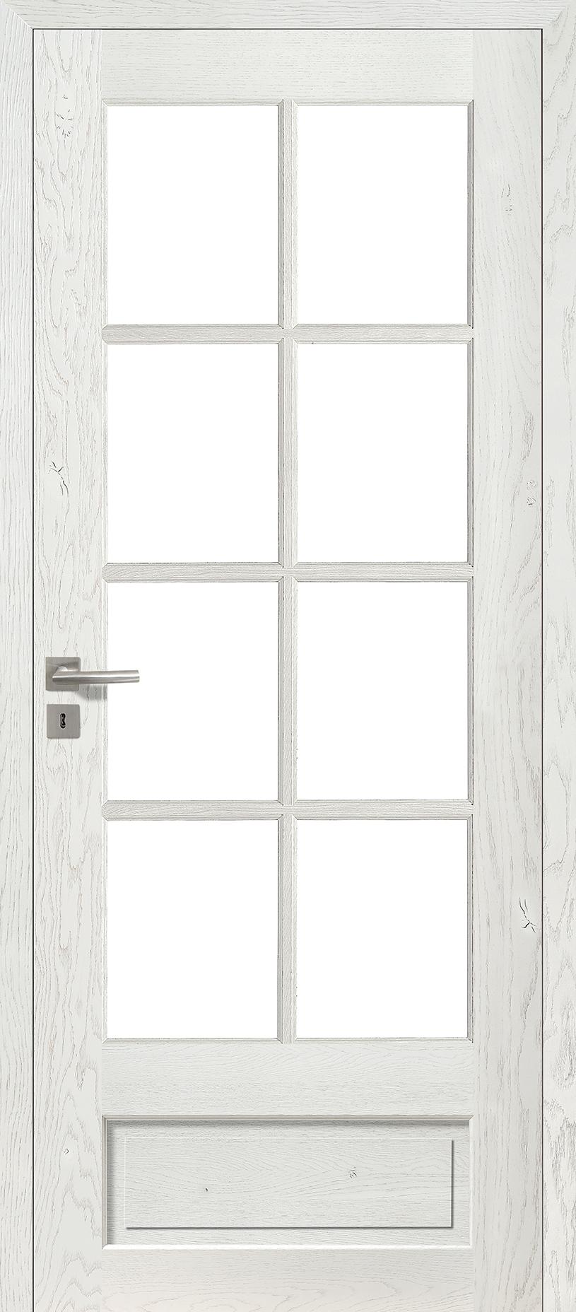 Porte Intérieure Bois Vitrée - Vosges - Chêne rustique blanc satin