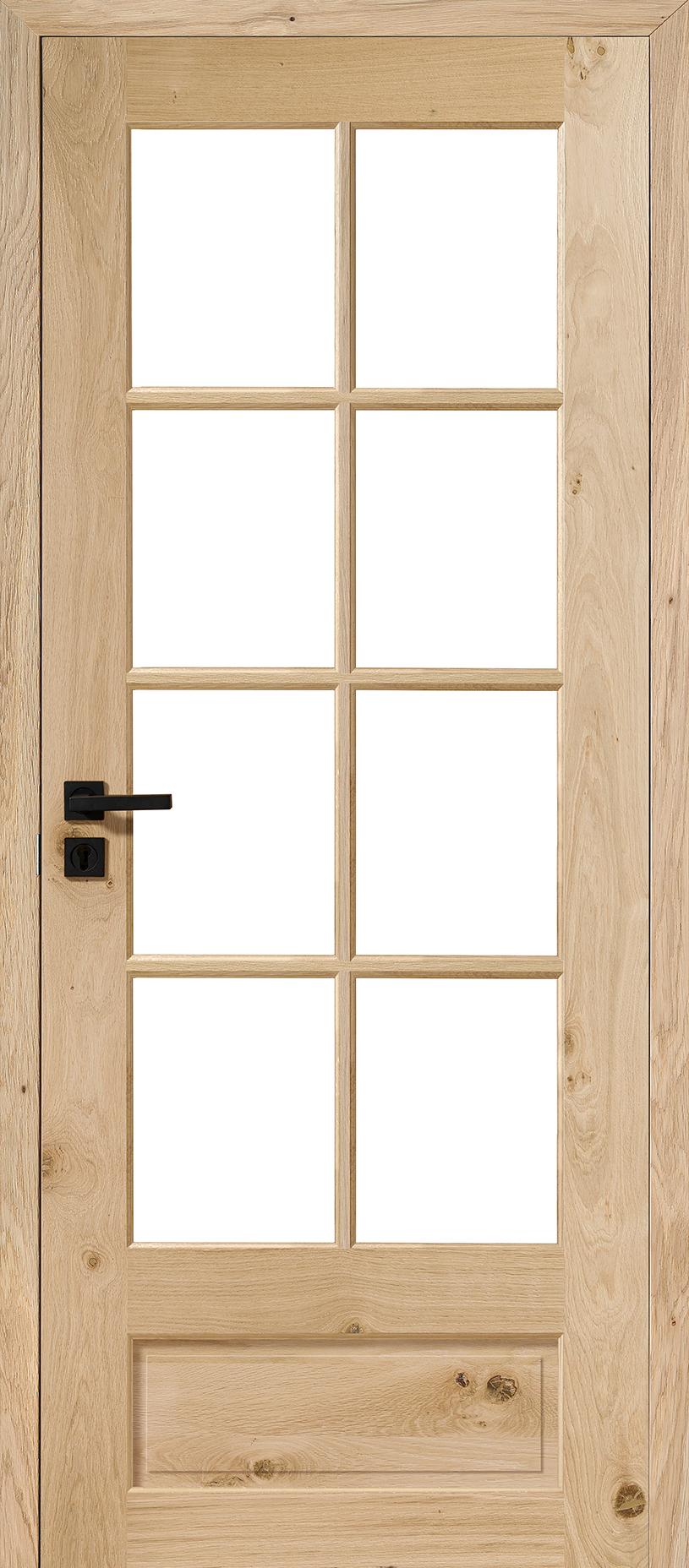 Porte intérieure Bois vitrée - Vosges - chêne rustique - ultra mat
