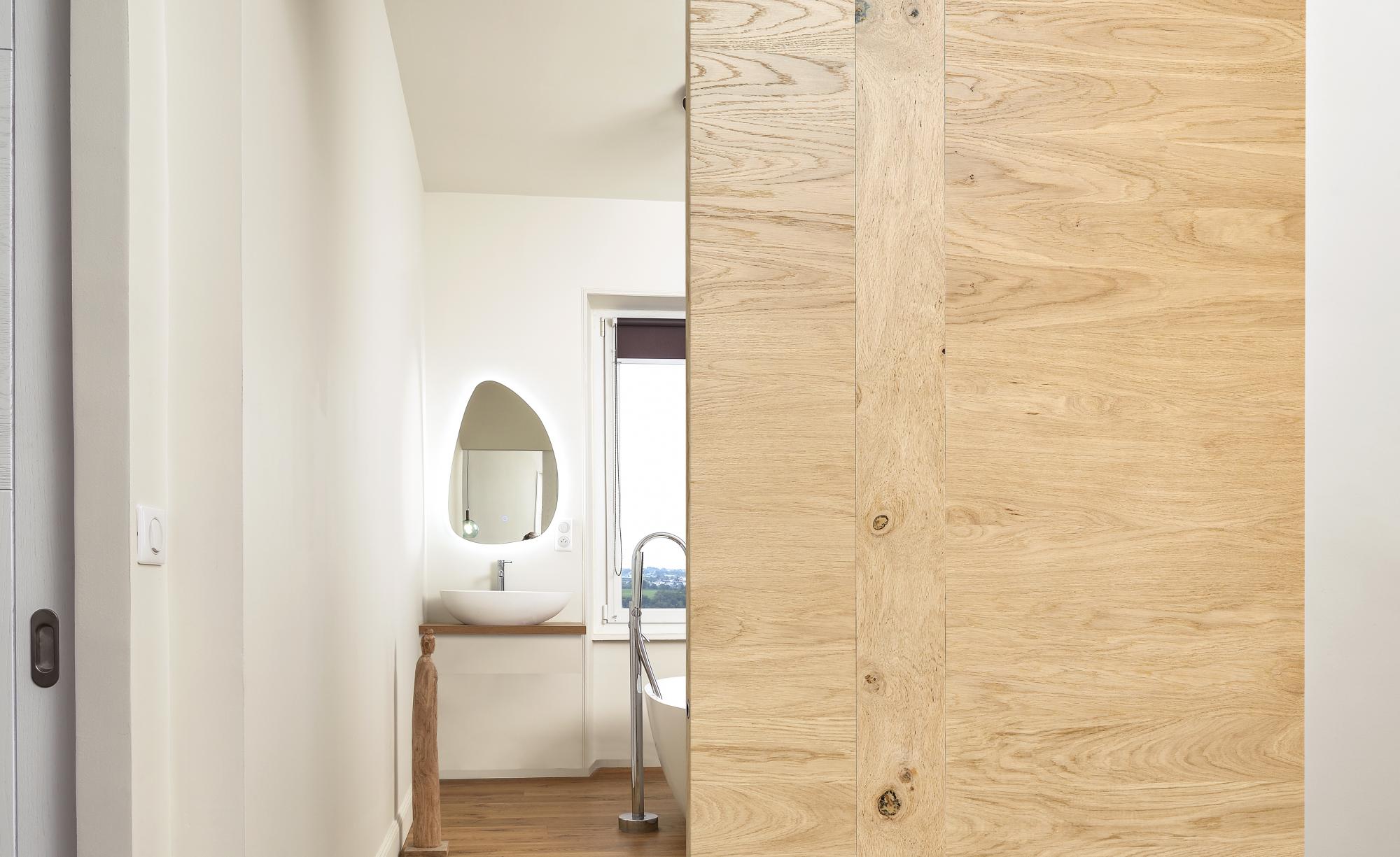 porte coulissante en bois massif