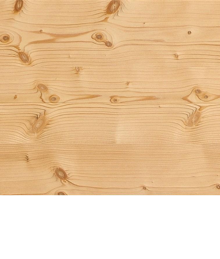 Epicéa thermo chauffé Echantillon de bois d'épicéa traité thermiquement. Alternance de zones foncées (bois brûlé) et de zones de bois brut